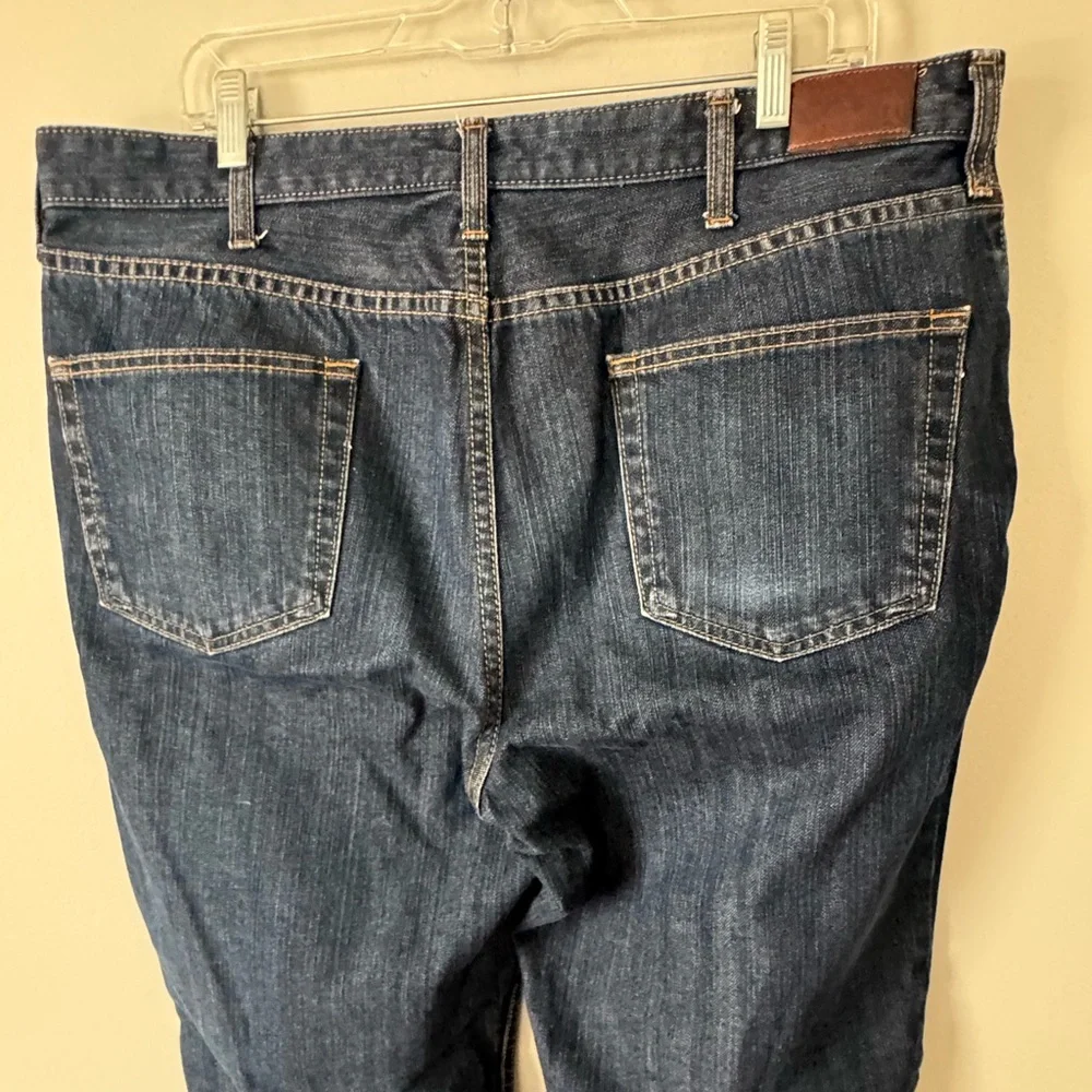 Lands End Jeans Mens 38x31 Dark Wash Denim Traditional Fit Tapered Leg